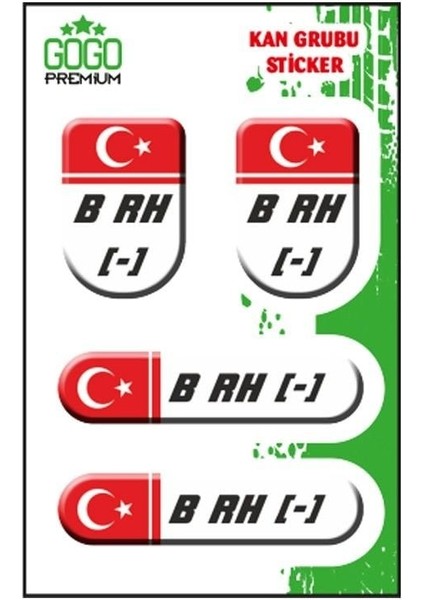 Kan Grubu I B Rh(-) Beyaz Dörtlü Damla Etiket