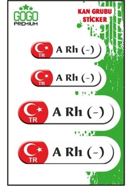 Kan Grubu Iıı A Rh(-) Beyaz Dörtlü Damla Etiket