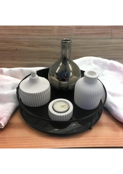 Banyo, Kozmetik Düzenleyici, Takı Standı, Organizer ve Çok Amaçlı Servis Sunum Tepsisi, Ikramlık 23CM Siyah modelleri