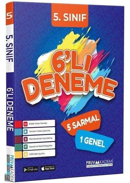 5. Sınıf Tüm Dersler 6 Lı Deneme Pruva Akademi