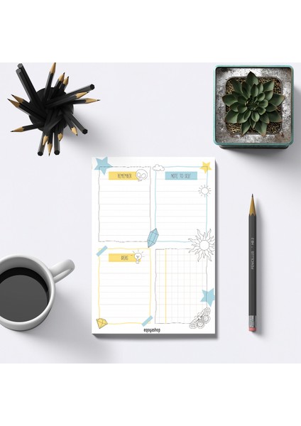 Günlük, Haftalık, Aylık Planlayıcı, Memopad, Bloknot, Not Kağıdı, To Do List, Planner, Notepad
