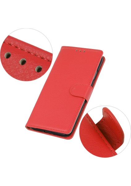 Xiaomi Redmi Telefon Koruyucu Kılıf Note 12 5g, Litchi Texture Pu Deri Deri Flip Stand Cüzdan Kapağı (Yurt Dışından)