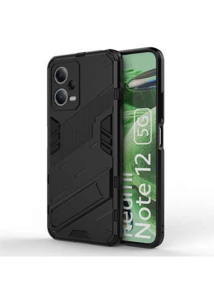 Xiaomi Redmi Kickstand Telefon Kılıfı Note 12 5g Sert Pc Yumuşak Tpu Koruyucu Kapak Anti-Damla Cep Telefon Kılıfı (Yurt Dışından)