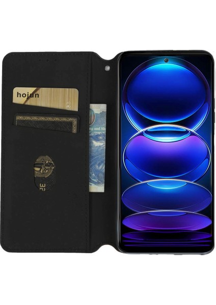 Xiaomi Redmi Telefon Kapağı Note 12 Pro Plus 5g / Note 12 Explorer 5g Rhombus Desen Basılı Manyetik Pu Deri Flip Cüzdan Kılıfı Stand (Yurt Dışından)