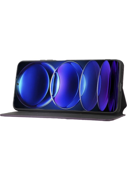 Xiaomi Redmi Telefon Kapağı Note 12 Pro Plus 5g / Note 12 Explorer 5g Rhombus Desen Basılı Manyetik Pu Deri Flip Cüzdan Kılıfı Stand (Yurt Dışından)
