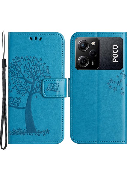 Xiaomi Poco X5 Pro 5g / Redmi Note 12 Pro Speed ​​5g / Note 12 Pro 5g Baykuş Ağacı Baskılı Pu Deri Stand Kılıfı Damla Geçirmez Cep Telefonu Cüzdan Kapağı (Yurt Dışından)