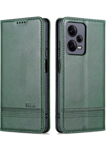 Xiaomi Redmi Note 12 Pro 5g / Note 12 Pro Hız 5g / Poco X5 Pro 5g Sığır Derisi Doku Darbeye Dayanıklı Telefon Standı Kılıf Pu Deri Manyetik Otomatik Emilen Flip Cüzdan Kapak (Yurt Dışından)