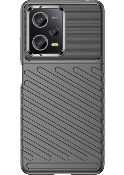 Xiaomi Redmi Anti-Fall Back Shell Note 12 Pro 5g Thunder Serisi Kalınlaştırılmış Tpu Telefon Kılıfı Twill Doku Telefon Kapağı (Yurt Dışından)