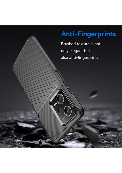 Xiaomi Redmi Anti-Fall Back Shell Note 12 Pro 5g Thunder Serisi Kalınlaştırılmış Tpu Telefon Kılıfı Twill Doku Telefon Kapağı (Yurt Dışından)