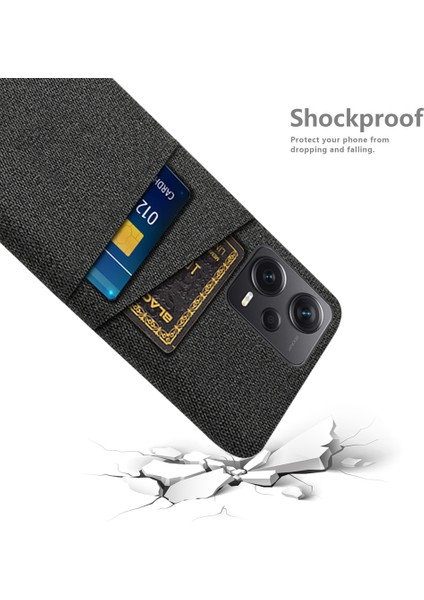 Xiaomi Redmi Note 12 Pro Plus 5g Kumaş Doku Telefon Geri Kapak Ince Uygun Cep Telefonu Koruyucu Kılıf 2 Kart Yuvası (Yurt Dışından)