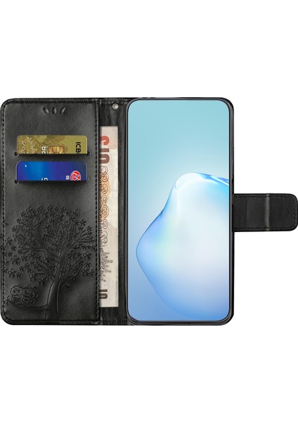 Xiaomi Poco X5 Pro 5g / Redmi Note 12 Pro Speed ​​5g / Note 12 Pro 5g Baykuş Ağacı Baskılı Pu Deri Stand Kılıfı Damla Geçirmez Cep Telefonu Cüzdan Kapağı (Yurt Dışından)