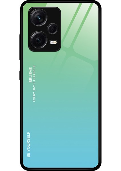 Xiaomi Redmi Note 12 Pro Plus 5g Gradyan Renk Temsilli Cam Sert Pc Yumuşak Tpu Kasa Şok Geçirmez Cep Telefonu Kapağı (Yurt Dışından)