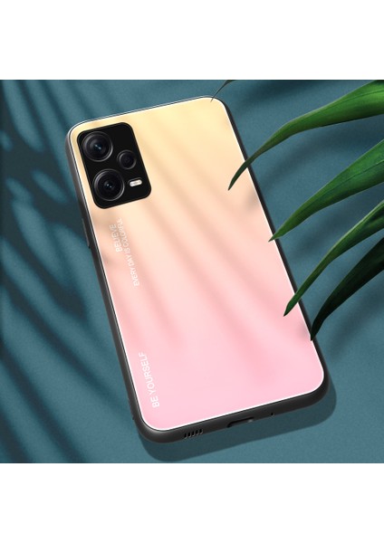 Xiaomi Redmi Note 12 Pro Plus 5g Gradyan Renk Temsilli Cam Sert Pc Yumuşak Tpu Kasa Şok Geçirmez Cep Telefonu Kapağı (Yurt Dışından)