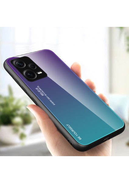 Xiaomi Redmi Note 12 Pro Plus 5g Gradyan Renk Temsilli Cam Sert Pc Yumuşak Tpu Kasa Şok Geçirmez Cep Telefonu Kapağı (Yurt Dışından)