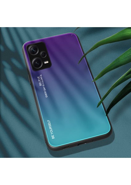 Xiaomi Redmi Note 12 Pro Plus 5g Gradyan Renk Temsilli Cam Sert Pc Yumuşak Tpu Kasa Şok Geçirmez Cep Telefonu Kapağı (Yurt Dışından)