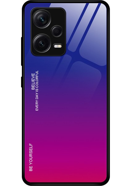 Xiaomi Redmi Note 12 Pro Plus 5g Gradyan Renk Temsilli Cam Sert Pc Yumuşak Tpu Kasa Şok Geçirmez Cep Telefonu Kapağı (Yurt Dışından)