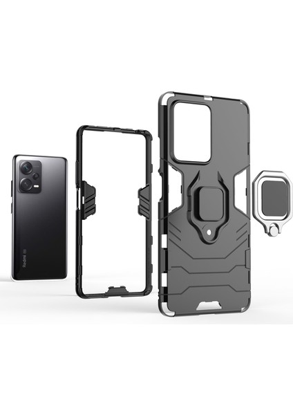Xiaomi Redmi Note 12 Pro Plus 5g Ring Tutucu Kickstand Telefon Geri Dikkatli Şok Geçirmez Pc+ Tpu Hibrid Kapak (Yurt Dışından) fırsatları
