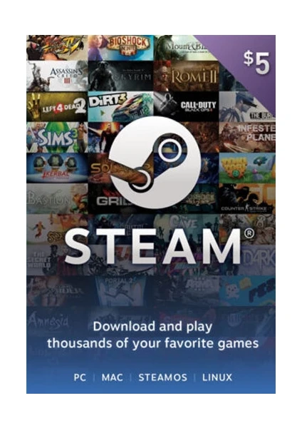 Steam Gift Card 5 Usd