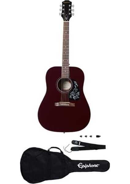 Starling Akustik Gitar Başlangıç Paketi (Wine Red)