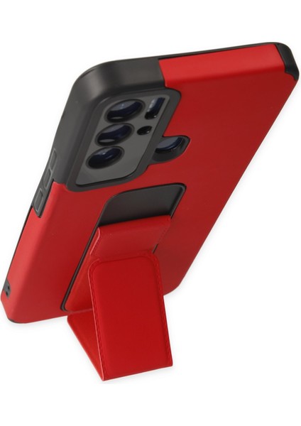 Tecno Pova Neo Kılıf Mega Standlı Silikon - Kırmızı 300099