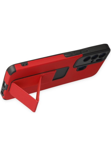Tecno Pova Neo Kılıf Mega Standlı Silikon - Kırmızı 300099