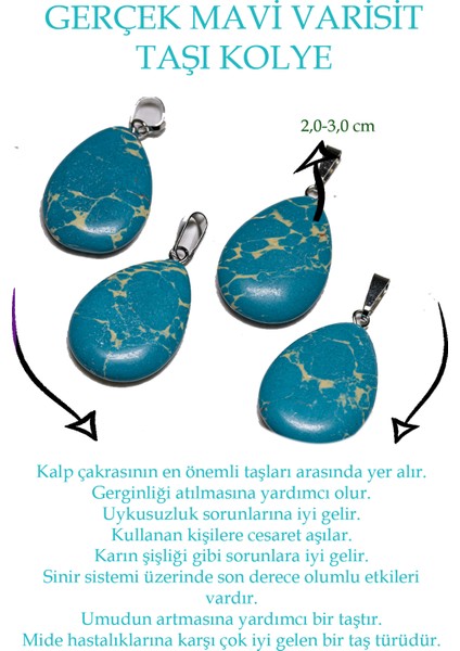 Sertifikalı Damla Kesim Lacivert Varisit Taşı Kolye