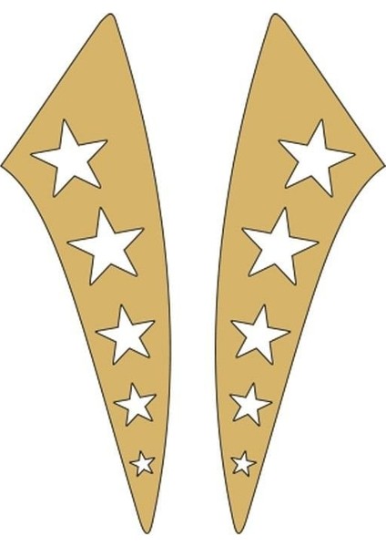 Cg Gold Yıldızlı Çamurluk Yan Sticker