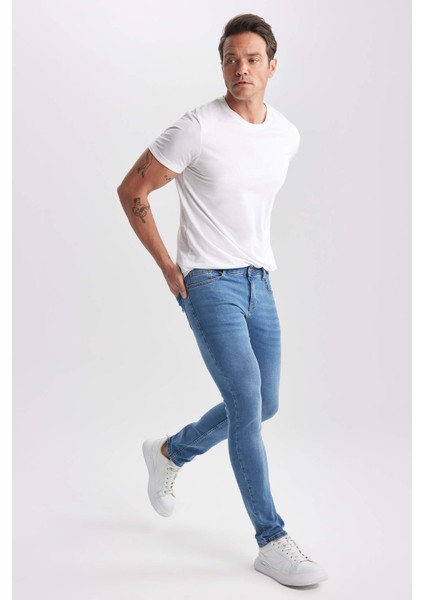 Carlo Skinny Fit Ekstra Dar Kalıp Normal Bel Ekstra Dar Paça Jean Pantolon A2876AX23SM
