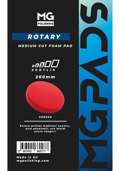 Rotary Ara Kesim Ince Pasta Süngeri (Kırmızı) - 200 mm fiyatları