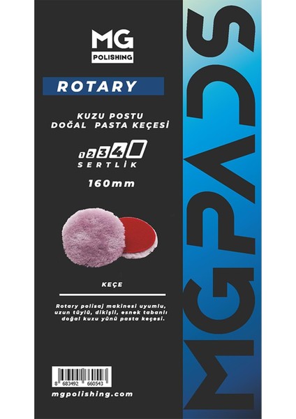 Doğal Kuzu Postu Pasta Keçesi - 160 mm