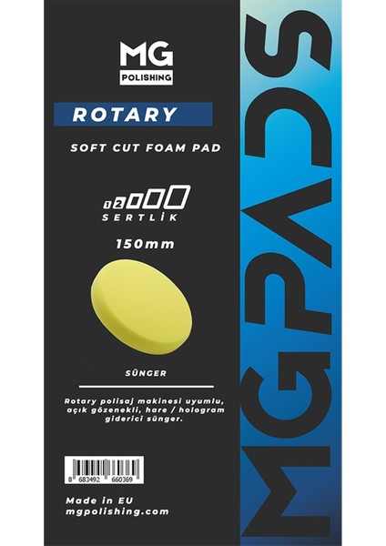 Rotary Hare/hologram Giderici Cila Süngeri (Sarı) -180 mm