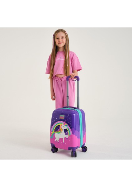 Kids Mor Su Yeşili Unicorn Desenli Çocuk Valizi 16729 fiyatları
