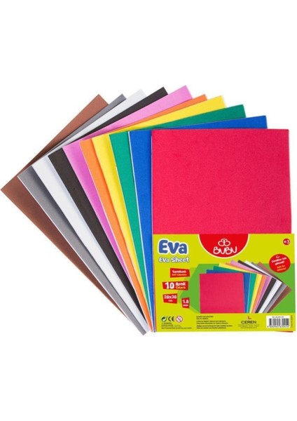 20X30 Düz Yapışkanlı Eva 1.8 mm 10 Renk -EV0036