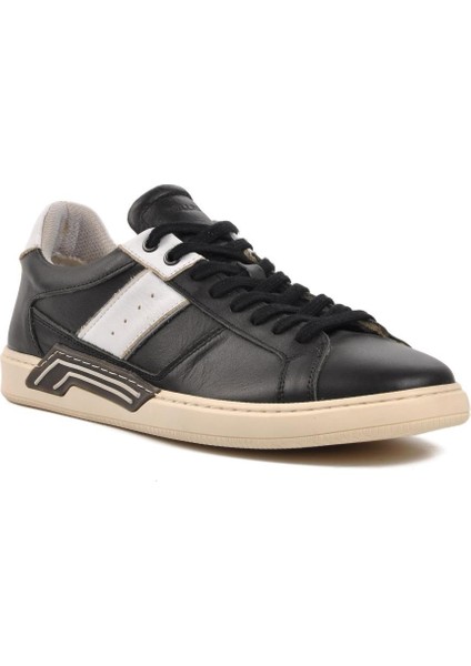 221160 Siyah Deri Erkek Sneaker