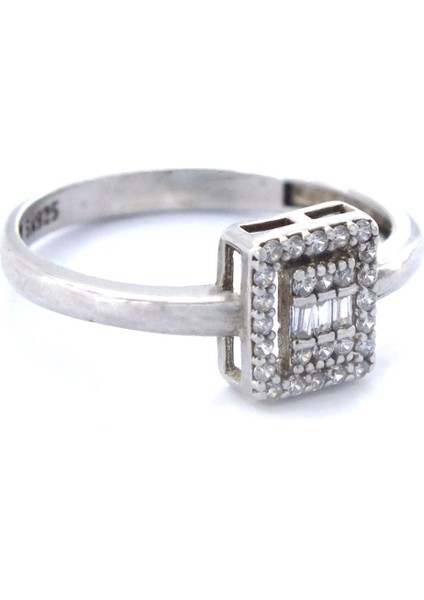 Zirkon Baget Taşlı 925 Ayar Kadın Gümüş Yüzük GKY-121 fiyatları