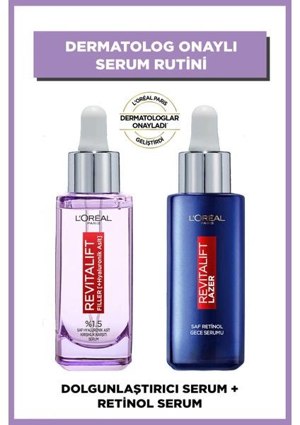 L'oréal Paris Revitalift Filler  Serum + Lazer Saf Retinol Gece Serumu Set