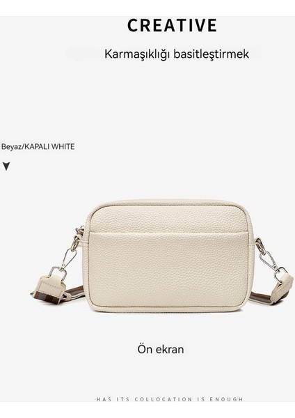 Moda Kişilik Trendi Düz Renk Çapraz Askılı Küçük Kare Çanta (Yurt Dışından) fırsatları