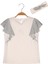 Kız Çocuk Ekru Kolları Volan Detaylı T-Shirt 3