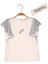 Kız Çocuk Ekru Kolları Volan Detaylı T-Shirt 2