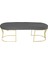 Viego Gold Smooth Bench Lüks Metal Gold Ayak, Chester Model Yatak Ucu Gri Puf 3