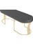 Viego Gold Smooth Bench Lüks Metal Gold Ayak, Chester Model Yatak Ucu Gri Puf 4