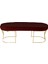 Viego Gold Striped Bench Lüks Metal Gold Ayak, Chester Model Yatak Ucu Bordo Puf 3