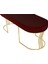 Viego Gold Striped Bench Lüks Metal Gold Ayak, Chester Model Yatak Ucu Bordo Puf 4