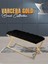 Varcera Gold Bench Çapraz Metal Ayaklı Kapitoneli Model Siyah Puf 1