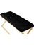 Varcera Gold Bench Çapraz Metal Ayaklı Kapitoneli Model Siyah Puf 4