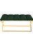 Varcera Gold Sliced Bench Çapraz Metal Ayaklı Dilimli Model Yeşil Puf 3