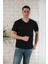 Fbı Slimfit Yırtıklı V Yaka Pamuklu Erkek Yazlık T-Shirt 2