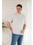 Oversize Çizgili Bisiklet Yaka Keten Yazlık T-Shirt 2