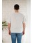 Oversize Çizgili Bisiklet Yaka Keten Yazlık T-Shirt 3