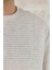 Oversize Çizgili Bisiklet Yaka Keten Yazlık T-Shirt 4
